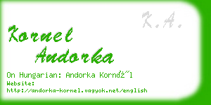 kornel andorka business card